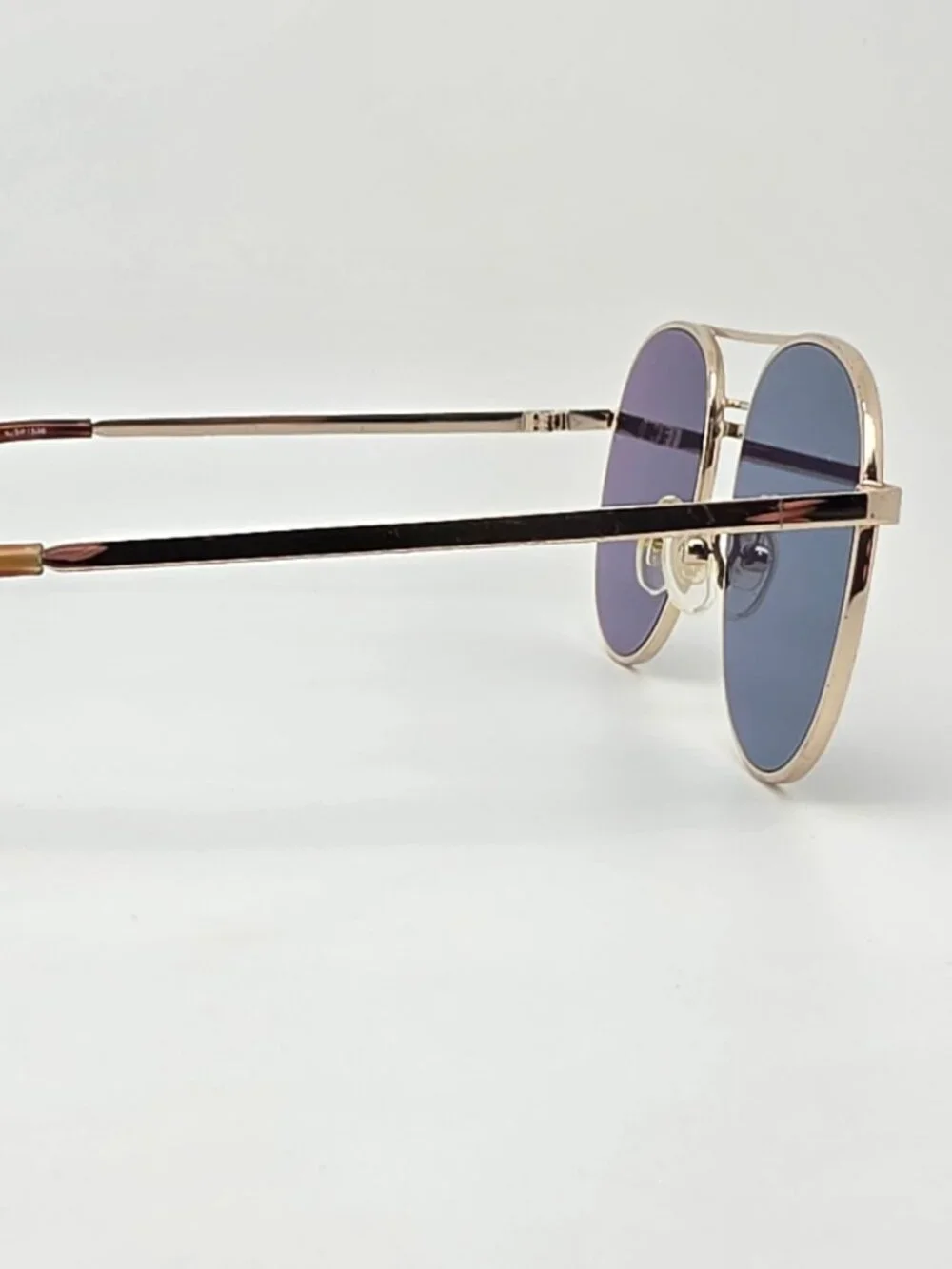 Elizabeth and James Watts Gold Tortoise Frame Grey Flat Lens Aviator Sunglasses